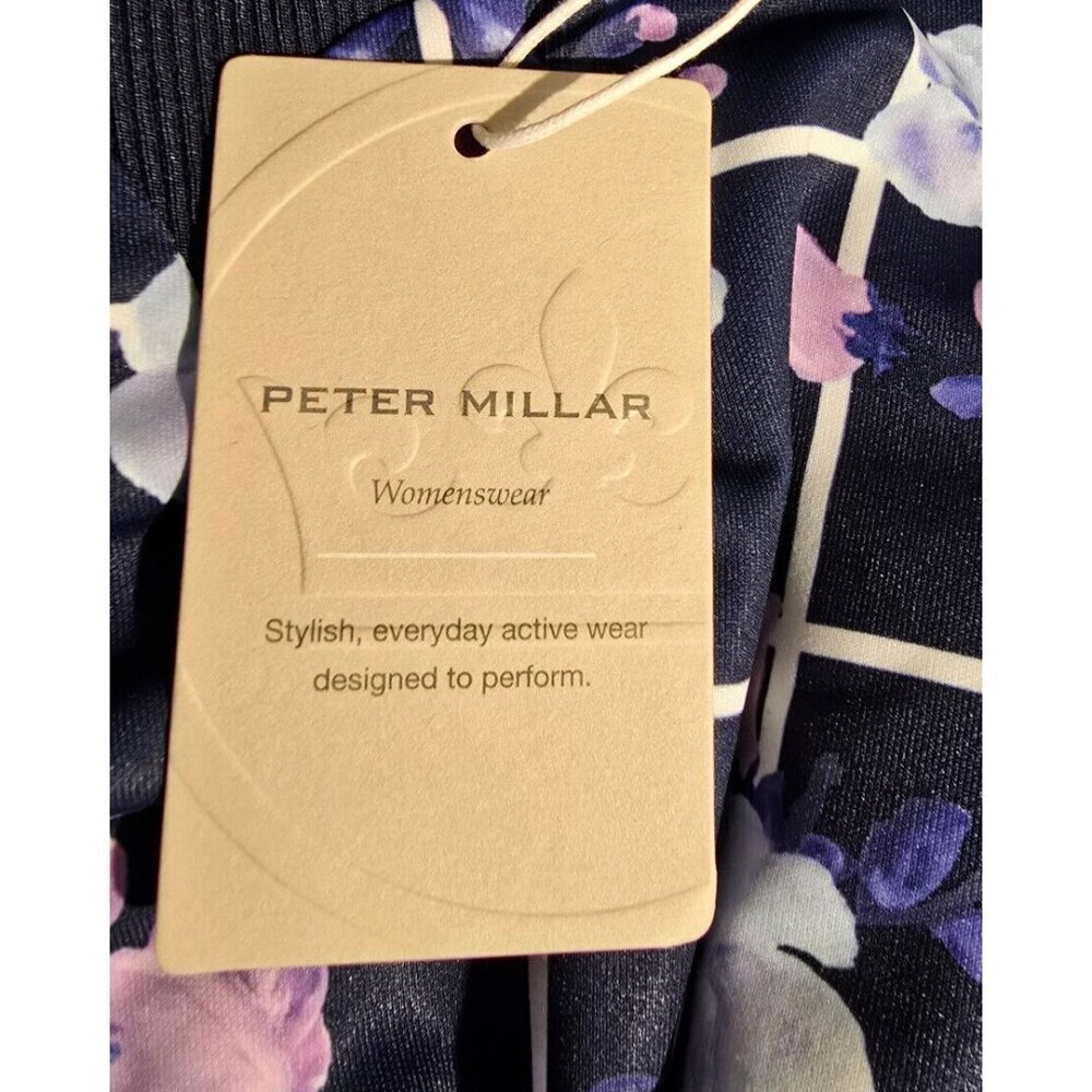 Peter Millar Womens Golf Birdie Sweatshirt M Purple Floral UPF Activewear Sport - Picture 8 of 14